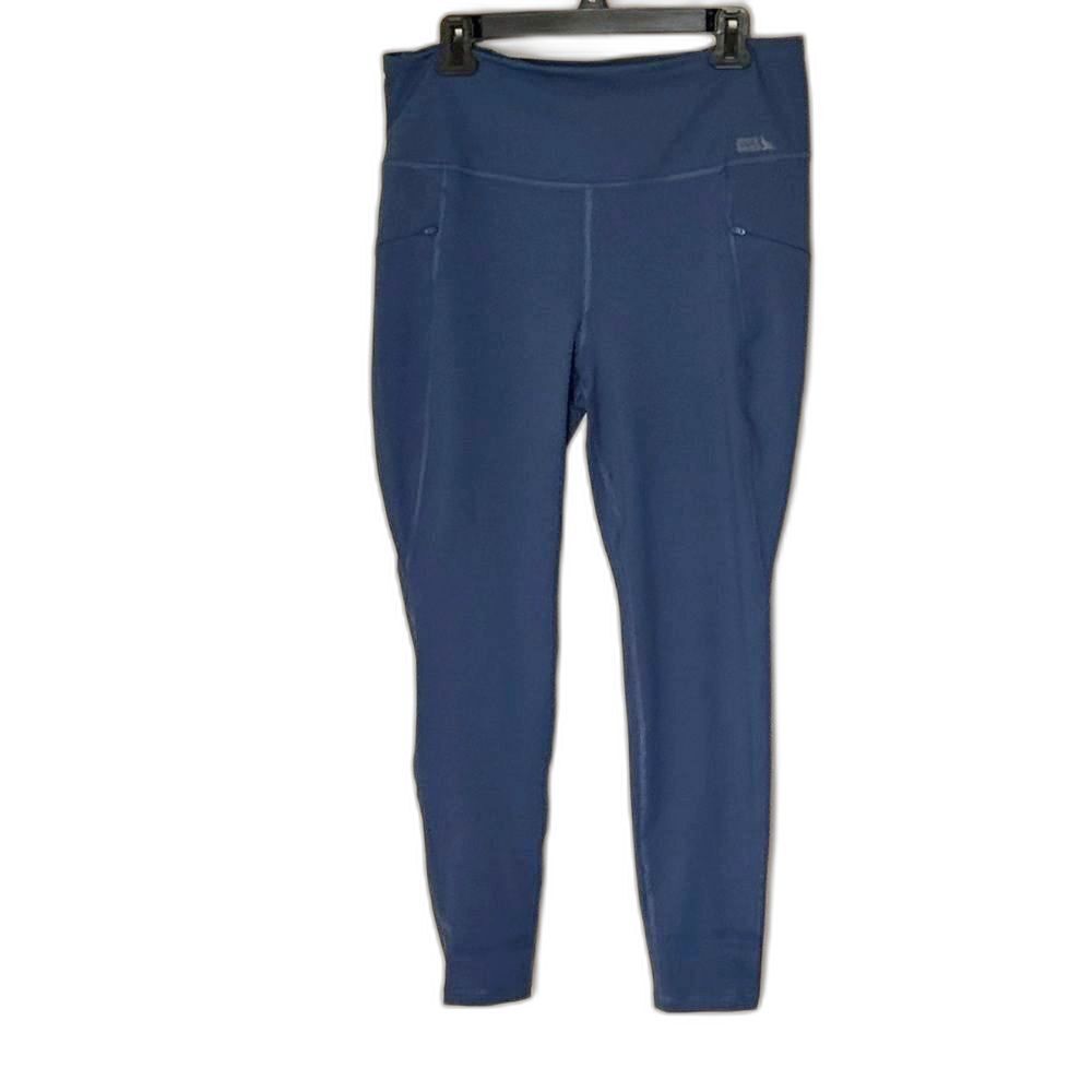 Eddie Bauer Women Trail Tights Blue Leggings Stretch Large High Rise